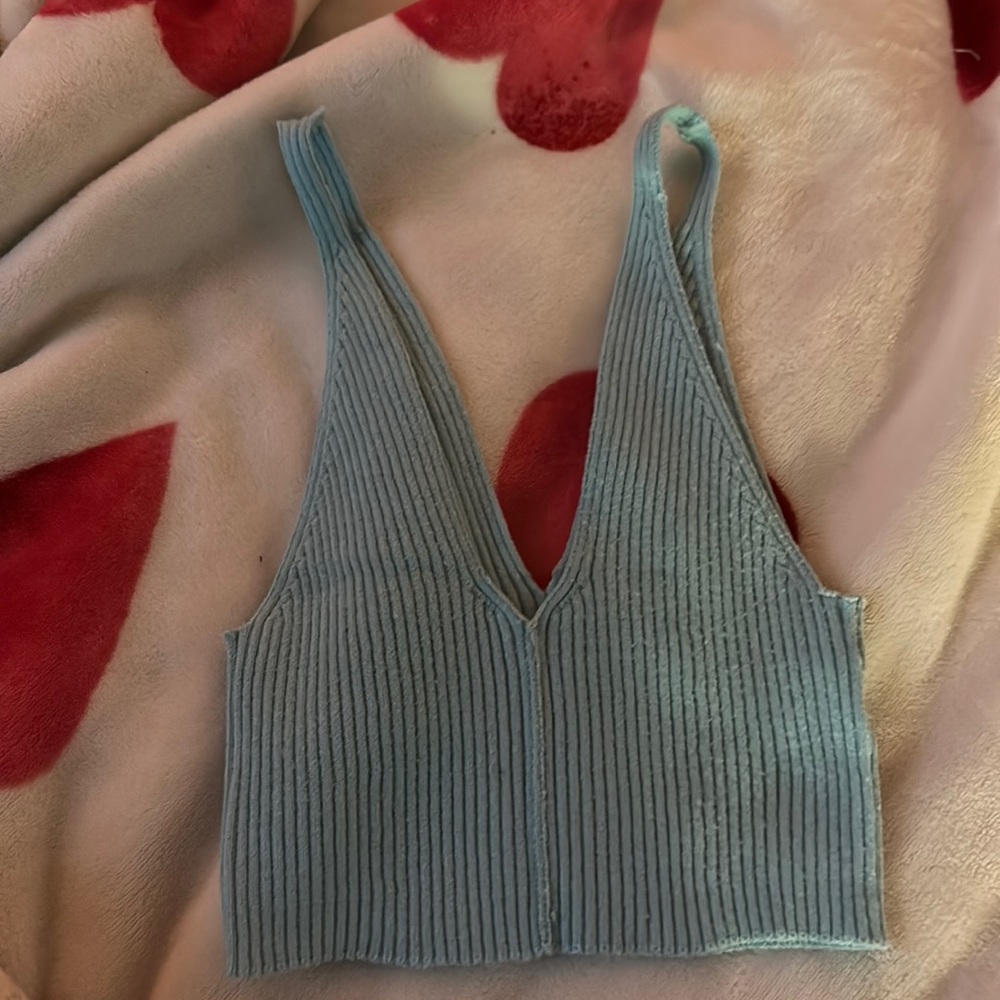Urban Outfitters blue ribbed tank top
